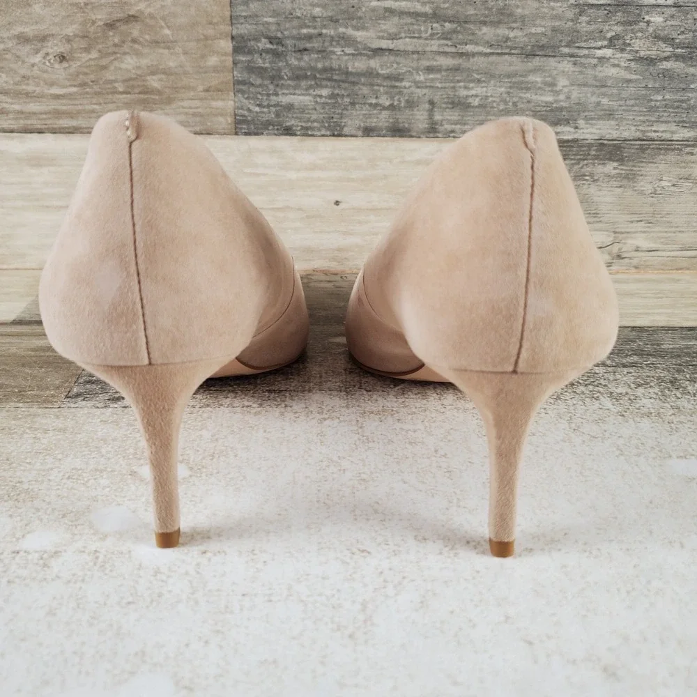 Vince Camuto Kehlia Womens Pumps Sz 6.5 M Tortilla Torano Suede Kitten Heel